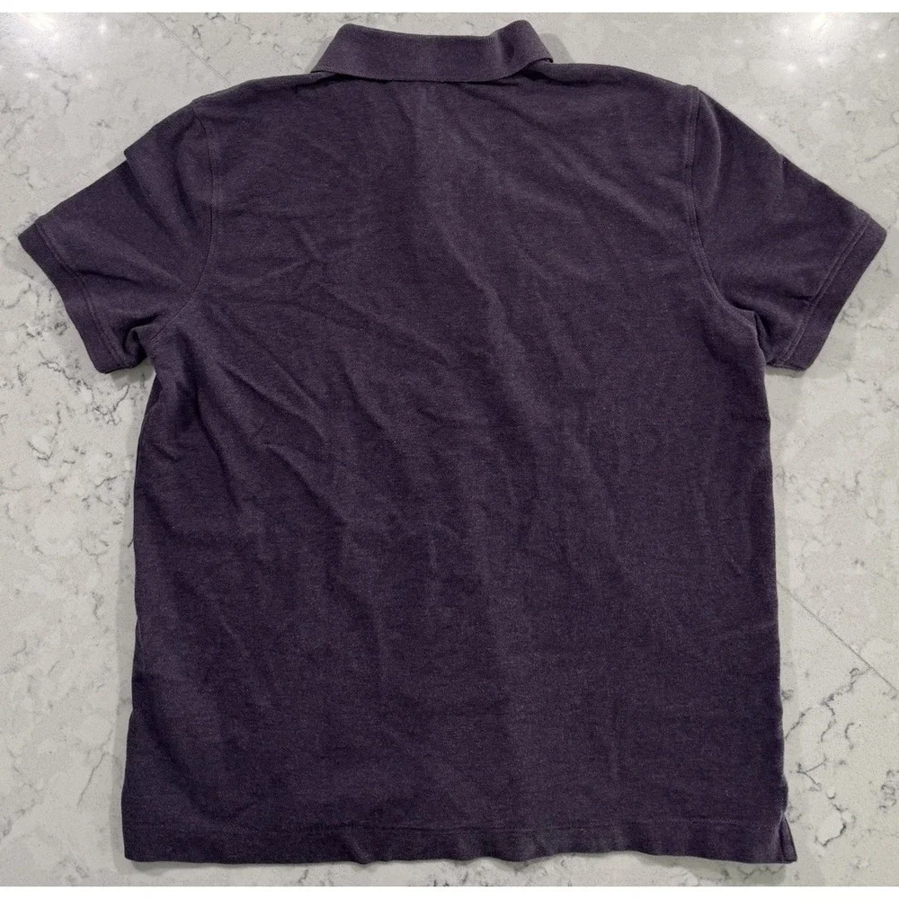 Banana Republic Polo Shirt Mens Large Purple Pique Cotton Slim Fit Preppy Casual
